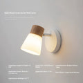 Aplique de Pared en Madera Natural y Cristal Estilo Japonés